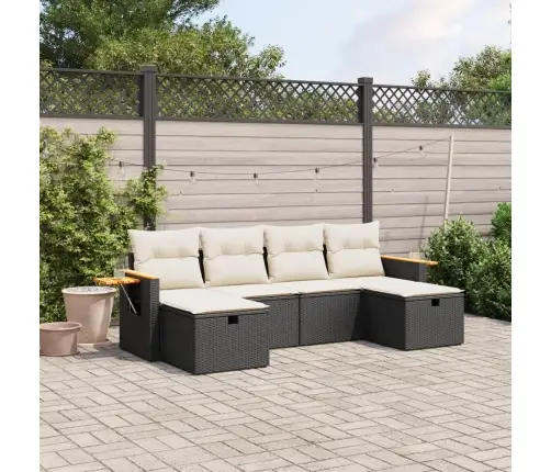 6-Osaline Aiadiivani Komplekt Patjadega, Must, Polürotang