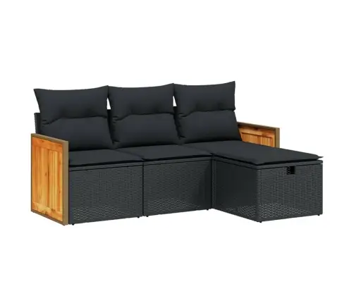 4-Daļīgs Dārza Dīvāna Komplekts Ar Matračiem, Pe Rotangpalma Vidaxl