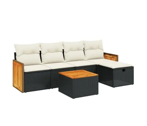 6-Osaline Aiadiivani Komplekt Patjadega, Must, Polürotang