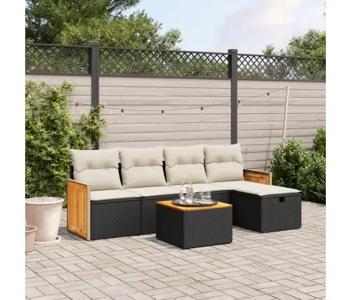 6-Osaline Aiadiivani Komplekt Patjadega, Must, Polürotang