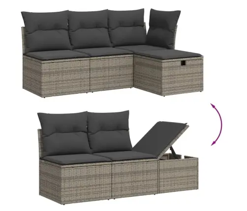 6-Osaline Aiadiivani Komplekt Patjadega, Hall, Polürotang