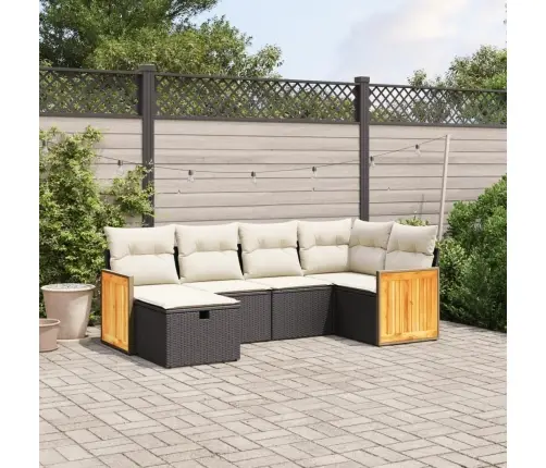 6-Osaline Aiadiivani Komplekt Patjadega, Must, Polürotang