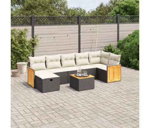 8-Osaline Aiadiivani Komplekt Patjadega, Must, Polürotang