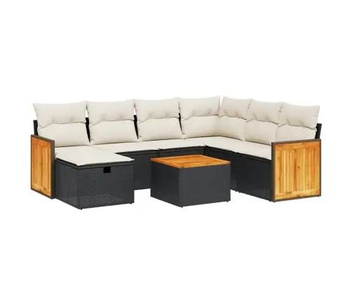 8-Osaline Aiadiivani Komplekt Patjadega, Must, Polürotang