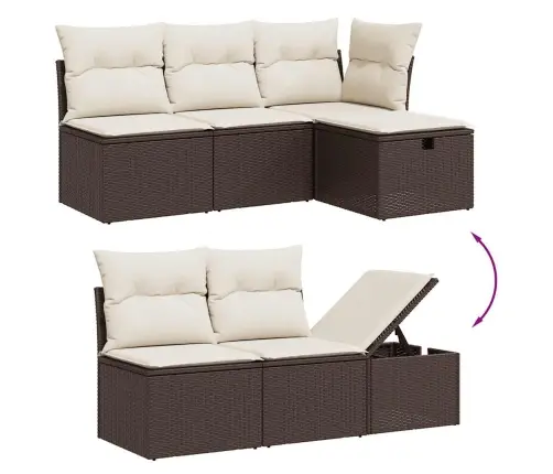 10-Osaline Aiadiivani Komplekt Patjadega, Pruun, Polürotang