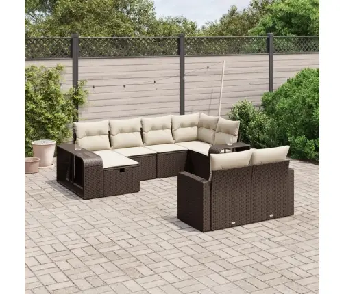 10-Osaline Aiadiivani Komplekt Patjadega, Pruun, Polürotang