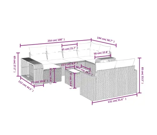 Sodo Komplektas Su Pagalvėlėmis, 11 Dalių, Juodas, Poliratanas