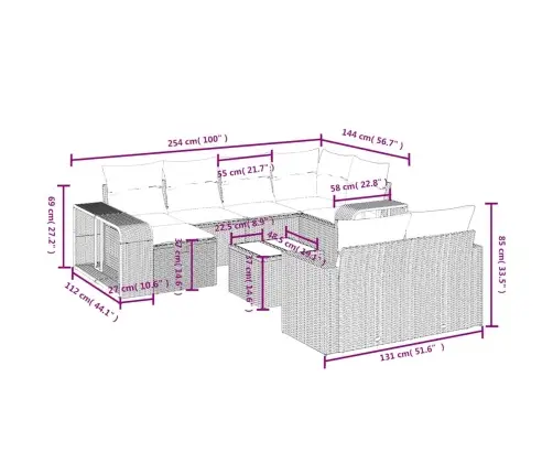 11-Osaline Aiadiivani Komplekt Patjadega, Pruun, Polürotang