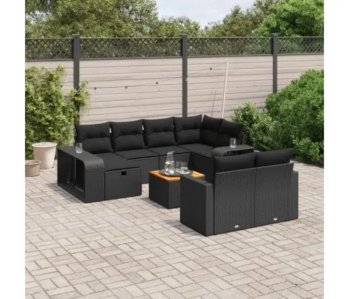 11-Osaline Aiadiivani Komplekt Patjadega, Must, Polürotang