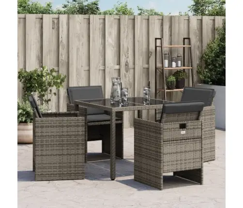 Sodo Kėdės Su Pagalvėlėmis, 4Vnt., Pilkos Spalvos, Poliratanas Sodo Kėdės Su Pagalvėlėmis, 4Vnt., Pilkos Spalvos, Poliratanas