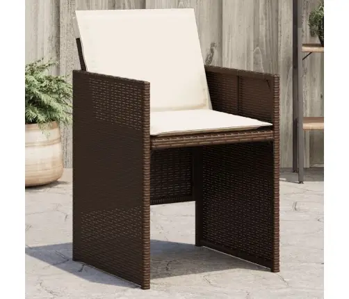 Dārza Krēsli, 4 Gab., Ar Matračiem, Pe Rotangpalma, Brūni Vidaxl