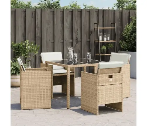 Dārza Krēsli Ar Matračiem, 4 Gab., Bēša Pe Rotangpalma Vidaxl