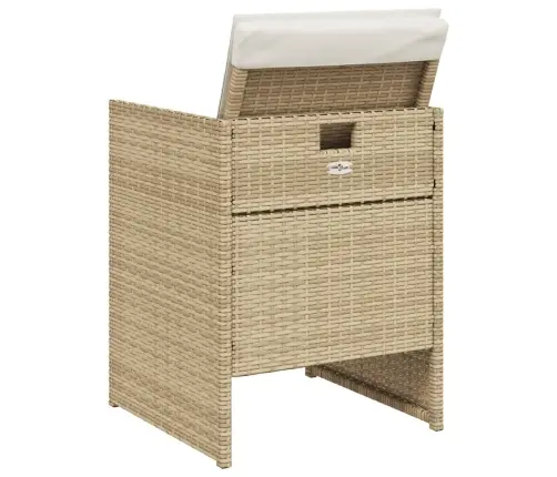 Dārza Krēsli Ar Matračiem, 4 Gab., Bēša Pe Rotangpalma Vidaxl