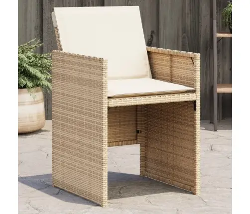 Dārza Krēsli Ar Matračiem, 4 Gab., Bēša Pe Rotangpalma Vidaxl