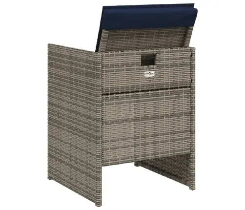 Dārza Krēsli Ar Matračiem, 4 Gab., Pelēka Pe Rotangpalma Vidaxl