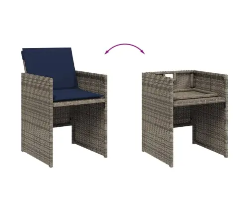 Dārza Krēsli Ar Matračiem, 4 Gab., Pelēka Pe Rotangpalma Vidaxl