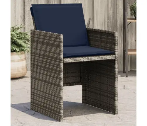 Dārza Krēsli Ar Matračiem, 4 Gab., Pelēka Pe Rotangpalma Vidaxl