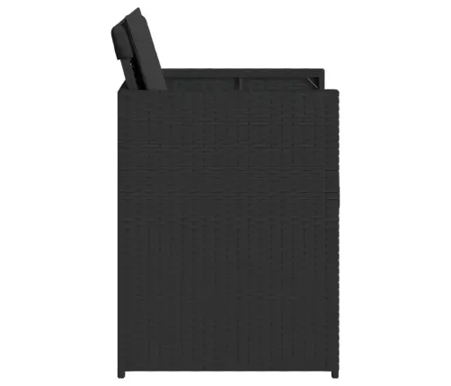 Sodo Kėdės Su Pagalvėlėmis, 4Vnt., Juodos Spalvos, Poliratanas