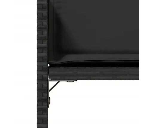 Sodo Kėdės Su Pagalvėlėmis, 4Vnt., Juodos Spalvos, Poliratanas