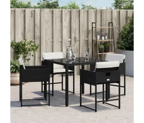 Dārza Krēsli, 4 Gab., Ar Matračiem, Pe Rotangpalma, Melni Vidaxl