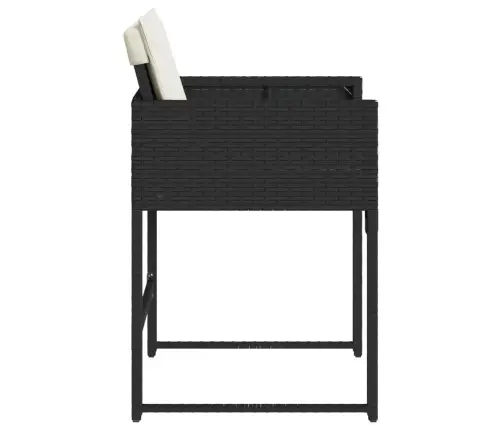 Dārza Krēsli, 4 Gab., Ar Matračiem, Pe Rotangpalma, Melni Vidaxl