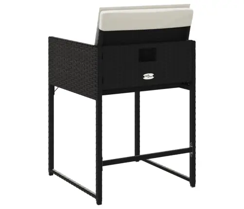 Dārza Krēsli, 4 Gab., Ar Matračiem, Pe Rotangpalma, Melni Vidaxl