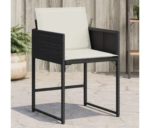 Dārza Krēsli, 4 Gab., Ar Matračiem, Pe Rotangpalma, Melni Vidaxl