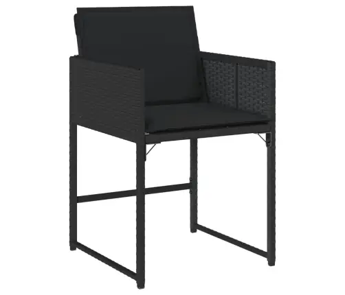 Dārza Krēsli, 4 Gab., Ar Matračiem, Pe Rotangpalma, Melni Vidaxl