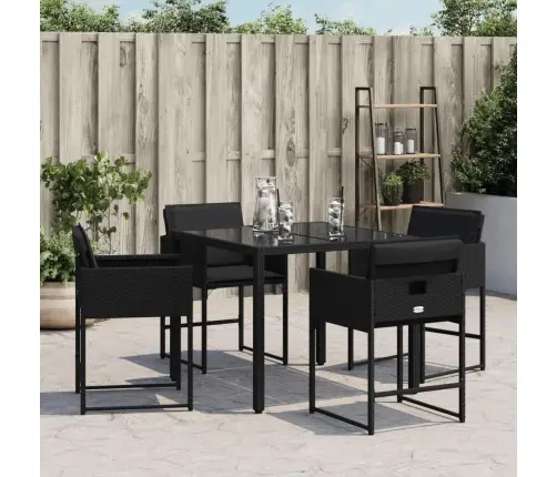 Dārza Krēsli, 4 Gab., Ar Matračiem, Pe Rotangpalma, Melni Vidaxl