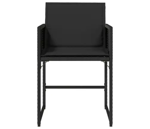 Dārza Krēsli, 4 Gab., Ar Matračiem, Pe Rotangpalma, Melni Vidaxl