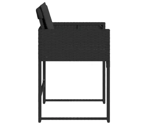 Dārza Krēsli, 4 Gab., Ar Matračiem, Pe Rotangpalma, Melni Vidaxl