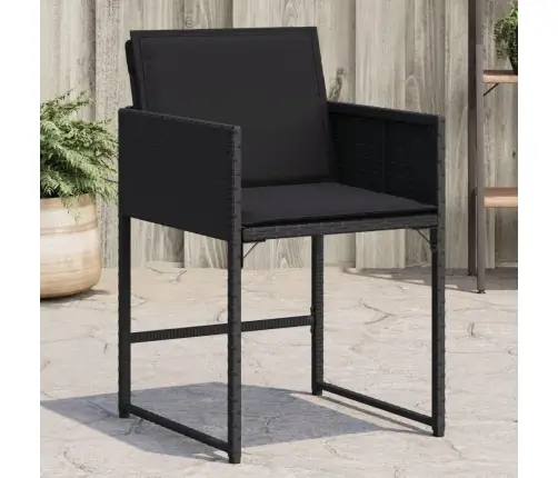 Dārza Krēsli, 4 Gab., Ar Matračiem, Pe Rotangpalma, Melni Vidaxl