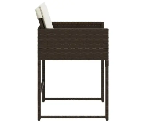 Dārza Krēsli, 4 Gab., Ar Matračiem, Pe Rotangpalma, Brūni Vidaxl