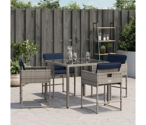 Sodo Kėdės Su Pagalvėlėmis, 4Vnt., Pilkos Spalvos, Poliratanas