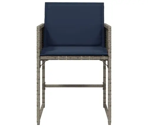 Sodo Kėdės Su Pagalvėlėmis, 4Vnt., Pilkos Spalvos, Poliratanas