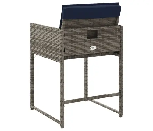 Sodo Kėdės Su Pagalvėlėmis, 4Vnt., Pilkos Spalvos, Poliratanas