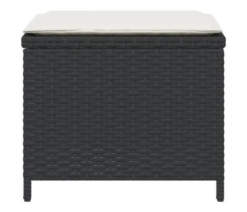 Dārza Soli Ar Matračiem, 4 Gab., Melni, 40X40X35 Cm, Pe Vidaxl