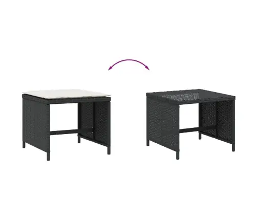 Dārza Soli Ar Matračiem, 4 Gab., Melni, 40X40X35 Cm, Pe Vidaxl