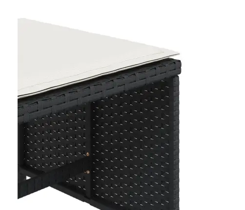 Dārza Soli Ar Matračiem, 4 Gab., Melni, 40X40X35 Cm, Pe Vidaxl