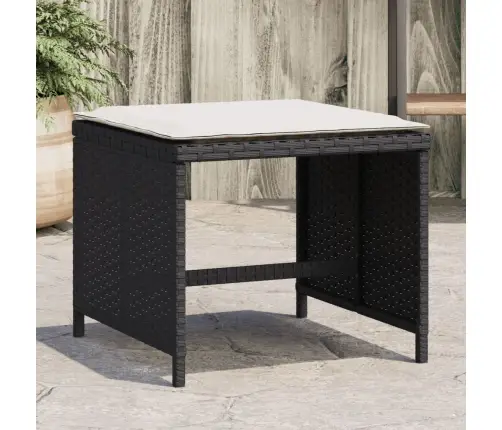 Dārza Soli Ar Matračiem, 4 Gab., Melni, 40X40X35 Cm, Pe Vidaxl