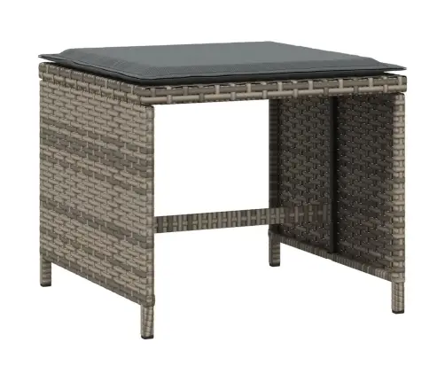 Dārza Soli Ar Matračiem, 4 Gab., Pelēki, 40X40X35 Cm, Pe Pinums Vidaxl