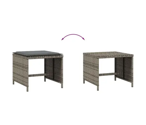 Dārza Soli Ar Matračiem, 4 Gab., Pelēki, 40X40X35 Cm, Pe Pinums Vidaxl