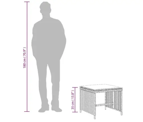 Aiatoolid Koos Istmepatjadega 4 Tk Helehall, 40X40X35 Cm Rotang