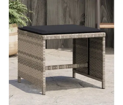 Aiatoolid Koos Istmepatjadega 4 Tk Helehall, 40X40X35 Cm Rotang