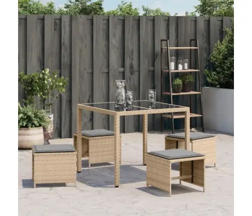 Dārza Soli Ar Matračiem, 4 Gab., Bēši, 40X40X35 Cm, Pe Vidaxl