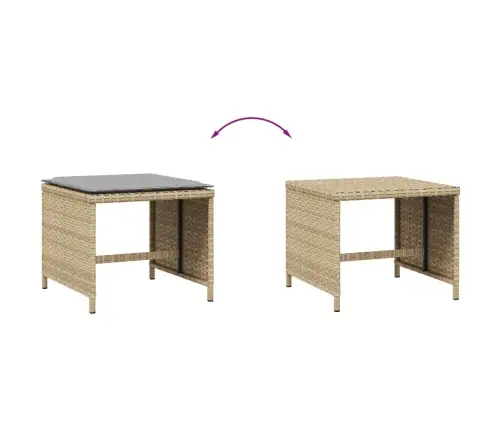 Dārza Soli Ar Matračiem, 4 Gab., Bēši, 40X40X35 Cm, Pe Vidaxl