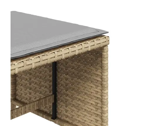 Dārza Soli Ar Matračiem, 4 Gab., Bēši, 40X40X35 Cm, Pe Vidaxl