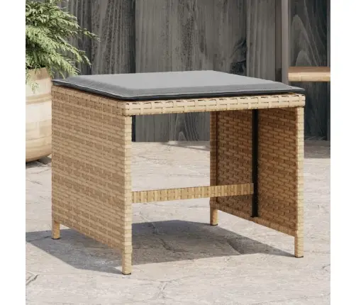 Dārza Soli Ar Matračiem, 4 Gab., Bēši, 40X40X35 Cm, Pe Vidaxl