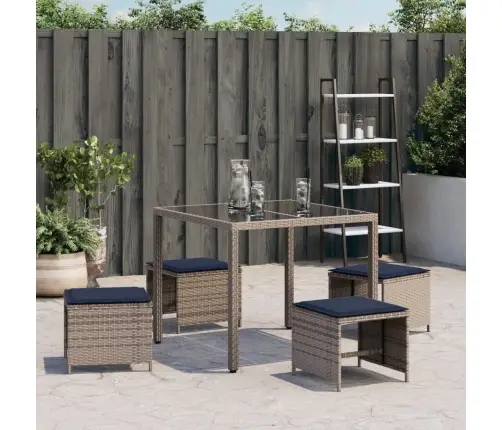 Dārza Soli Ar Matračiem, 4 Gab., Pelēki, 40X40X35 Cm, Pe Pinums Vidaxl