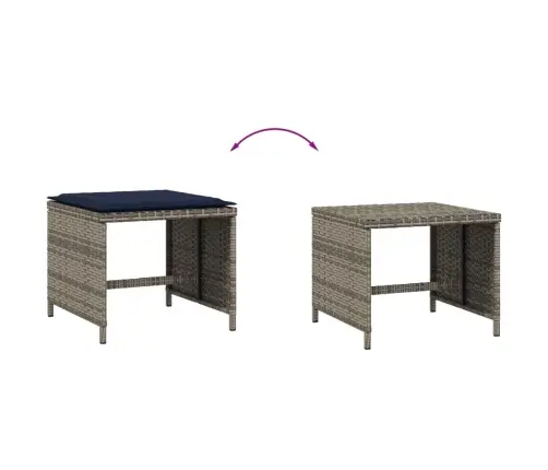 Dārza Soli Ar Matračiem, 4 Gab., Pelēki, 40X40X35 Cm, Pe Pinums Vidaxl